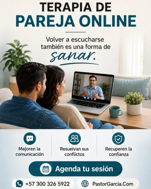 Terapia de pareja en línea
¿Sienten que la comunicación se ha vuelto difícil o que los conflictos se repiten? Recuerden que "Volver a escucharse también es una forma de sanar". 🌿

Retomen el camino juntos con la Terapia de Pareja Online guiada por el Pastor García. Un espacio seguro para:

✨ Mejorar la comunicación.
🛡️ Resolver sus conflictos.
❤️ Recuperar la confianza.

📲 ¡Agenda su sesión hoy mismo y comiencen su proceso de sanación!

Escríbenos al WhatsApp: +57 300 326 5922

Visita nuestra web: PastorGarcia.Com
#terapiasepareja #pareja #terapiadeparejaenlínea #relacionessanas #terapiaonline #SaludMental #PsicologiaDePareja #pastorgarciaterapeuta